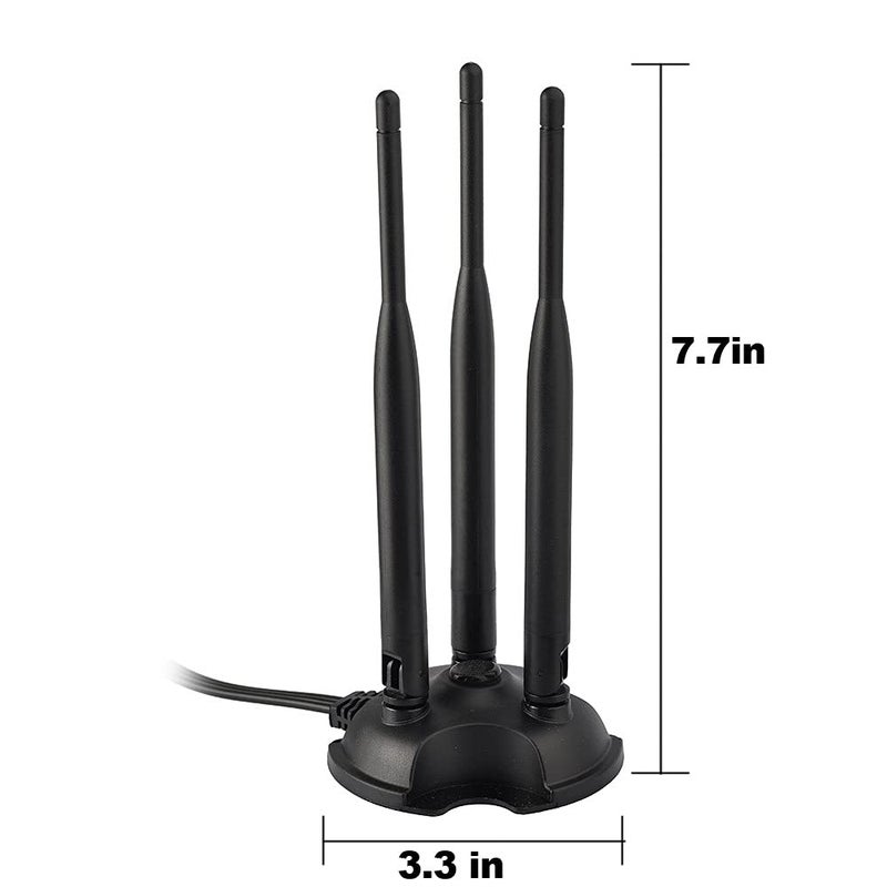 EIGHTWOOD هوائي واي فاي مزدوج النطاق 2.4GHz و 5GHz من إيت وود، 3 موصل RP-SMA هوائي واي فاي 6 قاعدة مغناطيسية لجهاز الكمبيوتر المكتبي، بطاقة شبكة PCIe، جهاز التوجيه اللاسلكي، نقطة الاتصال المحمولة - Image 3